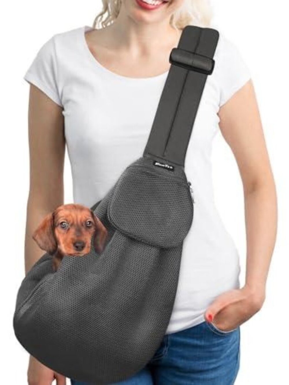Mesh Pet Carrier Sling - Thick Padded Shoulder Strap